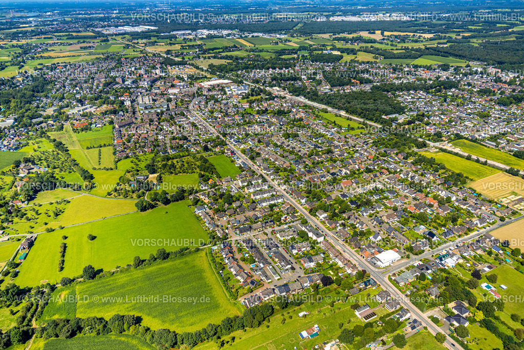 Voerde240802720 | Luftbild, Übersicht Ortsansicht Wohngebiet zwischen Dinslakener Straße und Kronprinzenstraße, Voerde, Ruhrgebiet, Niederrhein, Nordrhein-Westfalen, Deutschland