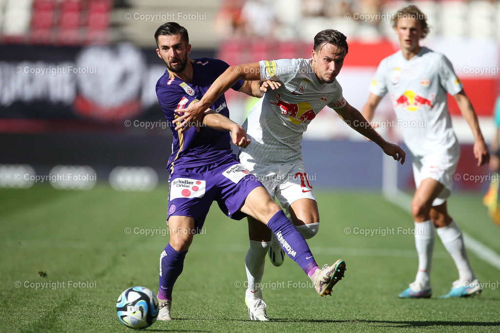 A_LUI_20230813_0035 | SPORT FUSSBALL ADMIRAL BUNDESLIGA RED BULL SALZBURG VS AUSTRIA WIEN
IM BILD: Marvin Potzmann (FK Austria Wien), Amar Dedic (Red Bull Salzburg)
FOTO:FOTOLUI/UW