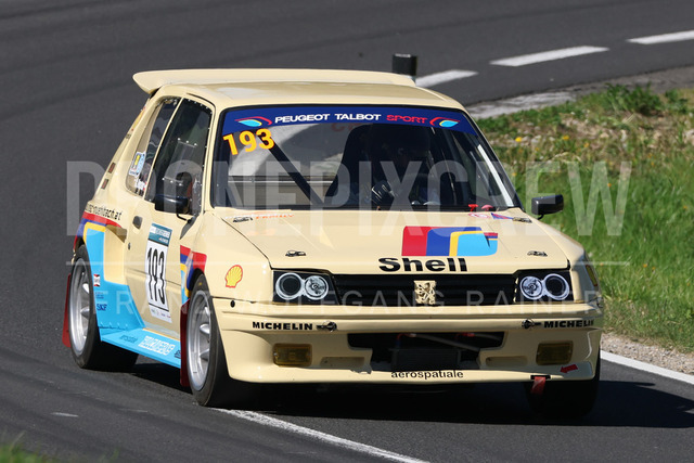 FIA European Hill Climb Championship – Rechberg 2026 | FIA European Hill Climb Championship at Rechberg, held from 24 to 26 April 2026 near Tulwitz, Styria, Austria. The image shows Christian FORSTER (AUT) Peugeot 205 Mi16.