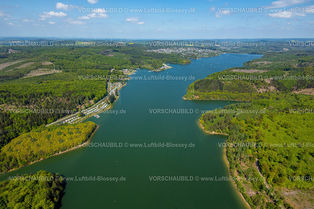 Sundern230505231 | Luftbild, Sorpesee mit Naturcampingplatz Sorpesee, Langscheid, Sundern, Sauerland, Nordrhein-Westfalen, Deutschland