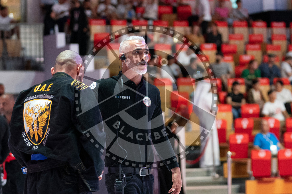 20231106PBB2467 | Fighters compete during the AJP World Master Championship in the Mubadala Arena in Abu Dhabi, Arab United Emirates, on November 6, 2023.