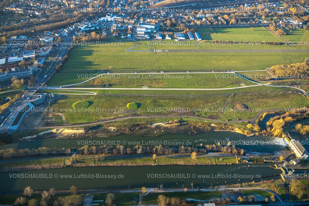 Hamm230206488 | Luftbild, Erlebensraum, Schleuse Hamm, Fluss Lippe und Datteln-Hamm-Kanal, Mitte, Hamm, Ruhrgebiet, Nordrhein-Westfalen, Deutschland