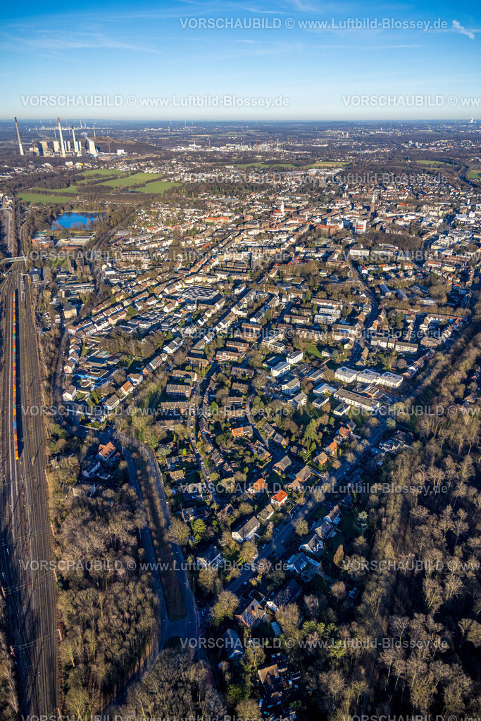 Gladbeck240108028 | Luftbild, Ortsansicht Gladbeck mit Nordpark und Uniper Kraftwerke GmbH im Hintergrund mit Fernsicht, Gladbeck, Ruhrgebiet, Nordrhein-Westfalen, Deutschland