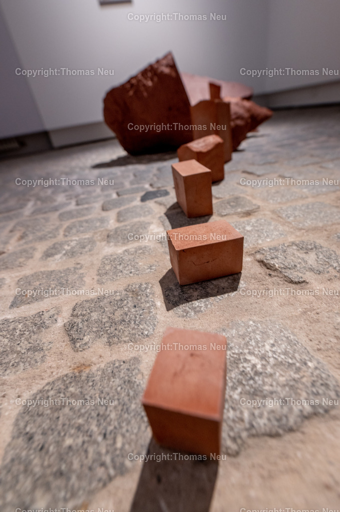 DSC_0462 | Jonas Wendelin zeigt großformatige Skulpturen und Rauminstallationen aus Ton und Lehm, basierend auf 3D‑Scans von organischen Materialien wie verrottenden Baumstämmen und archäologischen Gefäßen aus der Museums‑Sammlung. Diese Arbeiten thematisieren Material als Archiv und Informationsträger, Erosion und Zerstörung — sowohl formal als auch inhaltlich. Die Werke schaffen Spannungsfelder zwischen haptischer Realität und digitaler Wahrnehmung, und lassen Wahrnehmungskategorien wie natürlich oder künstlich verschwimmen. 
