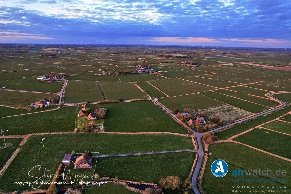 Luftbilder Hattstedtermarsch | Luftbilder, Nordsee, Nordfriesland, Hattstedtermarsch, Sterdebüll, Speckiweg,