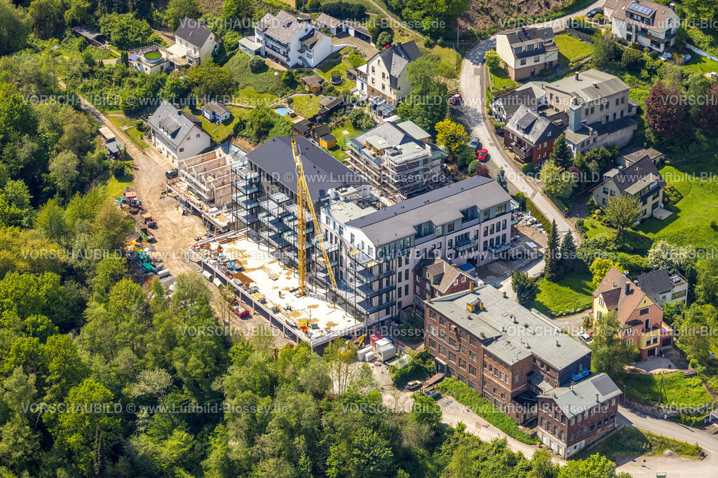 Wetter230503008 | Luftbild, Baustelle und Neubau Wohnungen, Burg-Domizil in der Hegestraße, Volmarstein, Wetter, Ruhrgebiet, Nordrhein-Westfalen, Deutschland