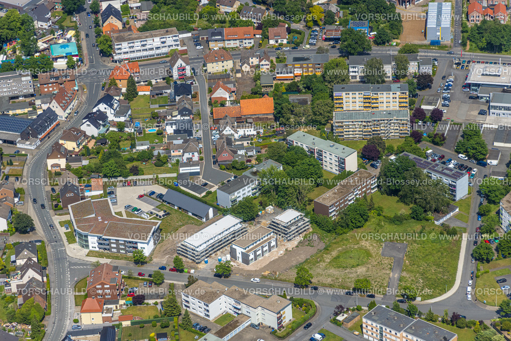 Hamm220503995 | Luftbild, Baugebiet mit Neubau von Wohnungen im Stadterneuerungsgebiet an der Waldenburger Straße, Herringen, Hamm, Ruhrgebiet, Nordrhein-Westfalen, Deutschland