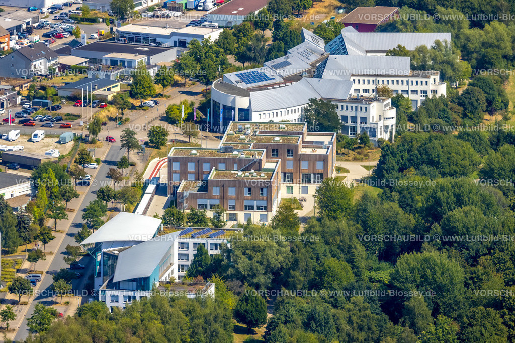 Witten220809012 | Luftbild, Universität Witten / Herdecke mit Neubau Campuserweiterung in Holz-Hybridbauweise, Annen, Witten, Ruhrgebiet, Nordrhein-Westfalen, Deutschland