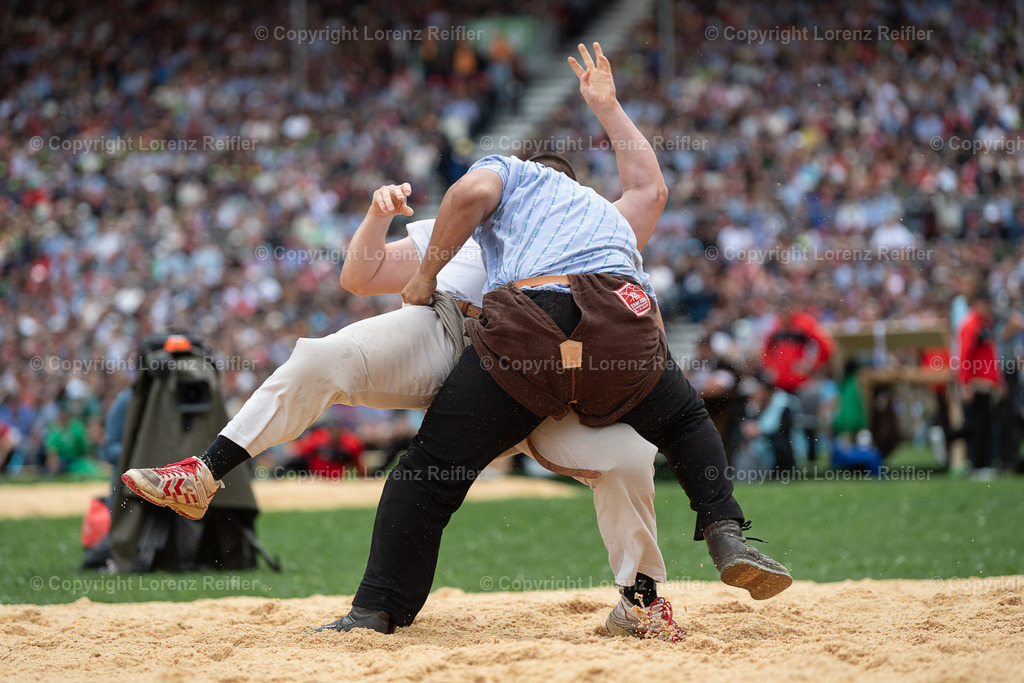Schwingen -  ESAF Samstag 2025 | Mollis, 30.8.25, Schwingen - ESAF Samstag.Herger Matthias (l, Bürglen UR), Schlegel Werner (r, Hemberg)