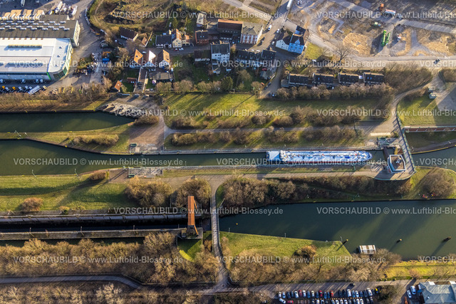 Herne240104080 | Luftbild, Schleuse Herne-Crange und Schleuse Wanne-Eickel, Rhein-Herne-KAnal, Unser Fritz, Herne, Ruhrgebiet, Nordrhein-Westfalen, Deutschland