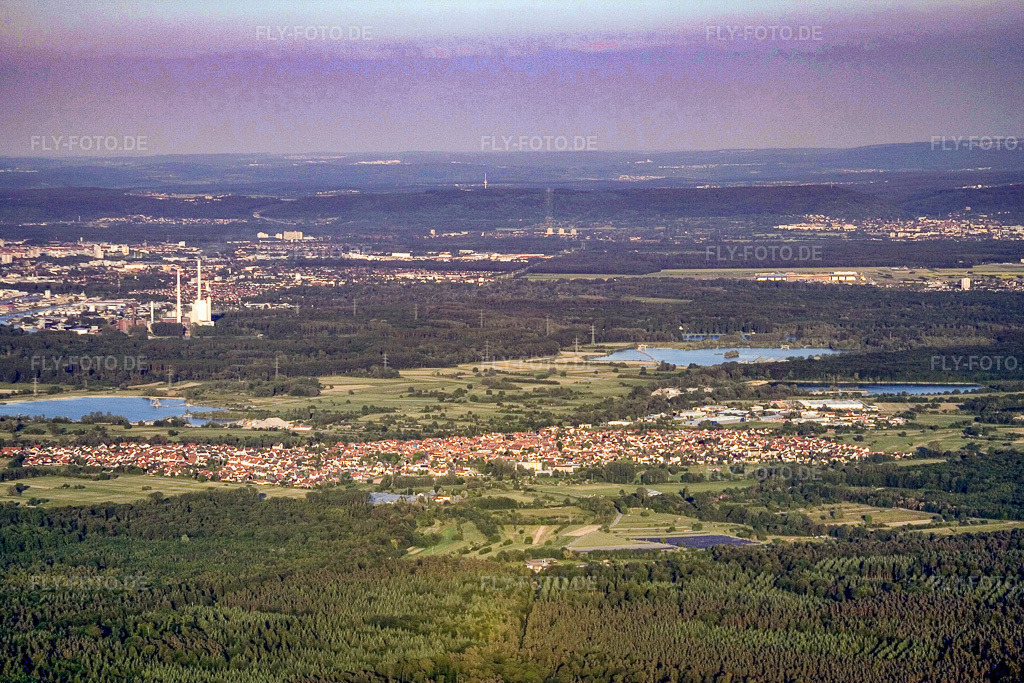 Luftbild: Hagenbach von Westen in Hagenbach im Bundesland Rheinland-Pfalz in Deutschland. Foto: IMG_2552.jpg vom 08.06.2006 durch Werner Riehm/FLY-FOTO.de