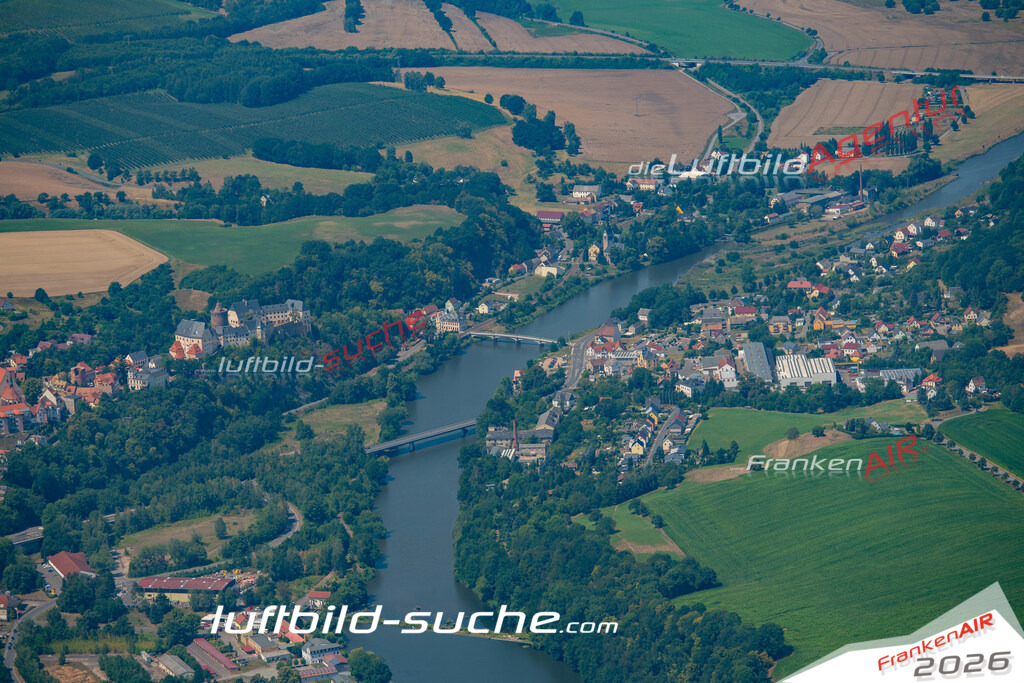 aktuelles Luftbild von  Leisnig - Luftaufnahme wurde 2018 von https://frankenair.de mittels Flugzeug (keine Drohne) erstellt.