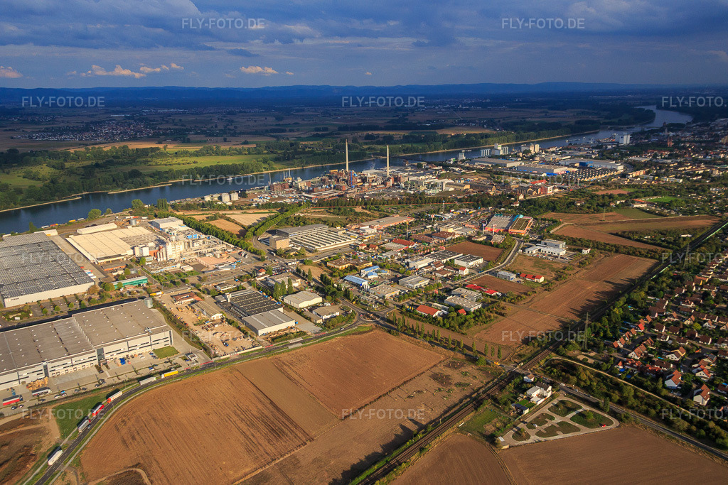 Luftbild: Industriegebiet Nord am Rhein mit Procter & Gamble in Worms im Bundesland Rheinland-Pfalz in Deutschland. Foto: IMG_084378.jpg vom 02.09.2015 durch Werner Riehm/FLY-FOTO.de
