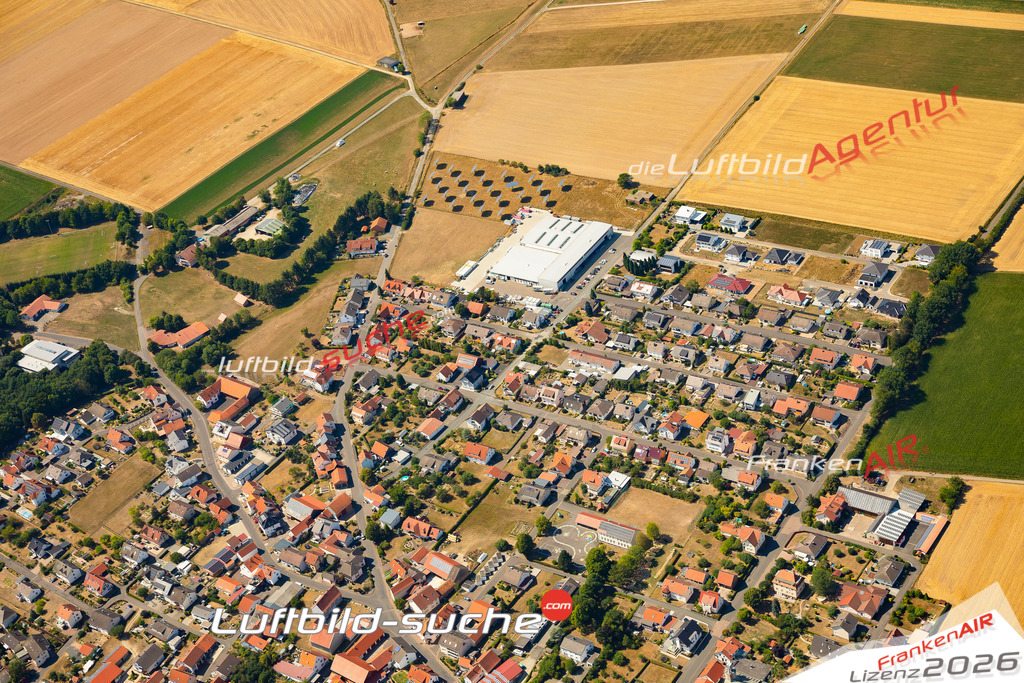 Die Luftaufnahme Steinbach - Burghaun wurde 2022 vom Flugzeug aus (keine Drohne) erstellt. Hohe Auflösung -für große Poster und Wandbilder geeignet - Garantiert!