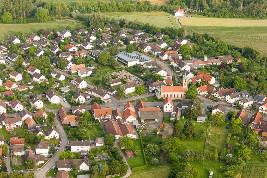 Luftbild: Dorf - Ansicht im Ortsteil Honau in Rheinau im Bundesland Baden-Württemberg in Deutschland. Foto: IMG_28883.jpg vom 14.06.2010 durch Werner Riehm/FLY-FOTO.de