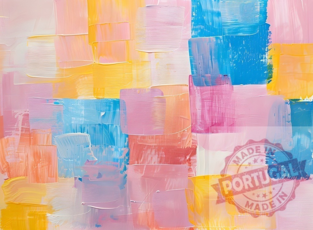Abstract painting creating colorful textured geometric background | Abstract painting featuring pastel colorful brushstrokes forming a geometric pattern - Realisiert mit Pictrs.com