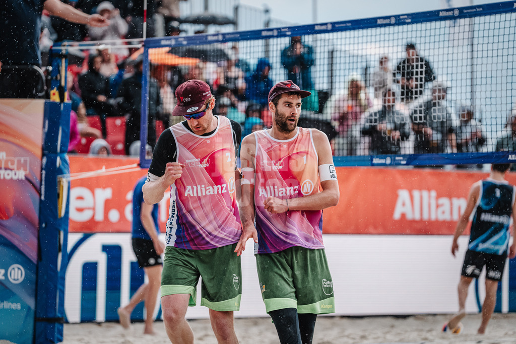 Beachvolleyball | Männer | German Beach Tour 2024 | Tourstop Düsseldorf | 18.05.2024 | v.l. Yannick Harms und Manuel Harms