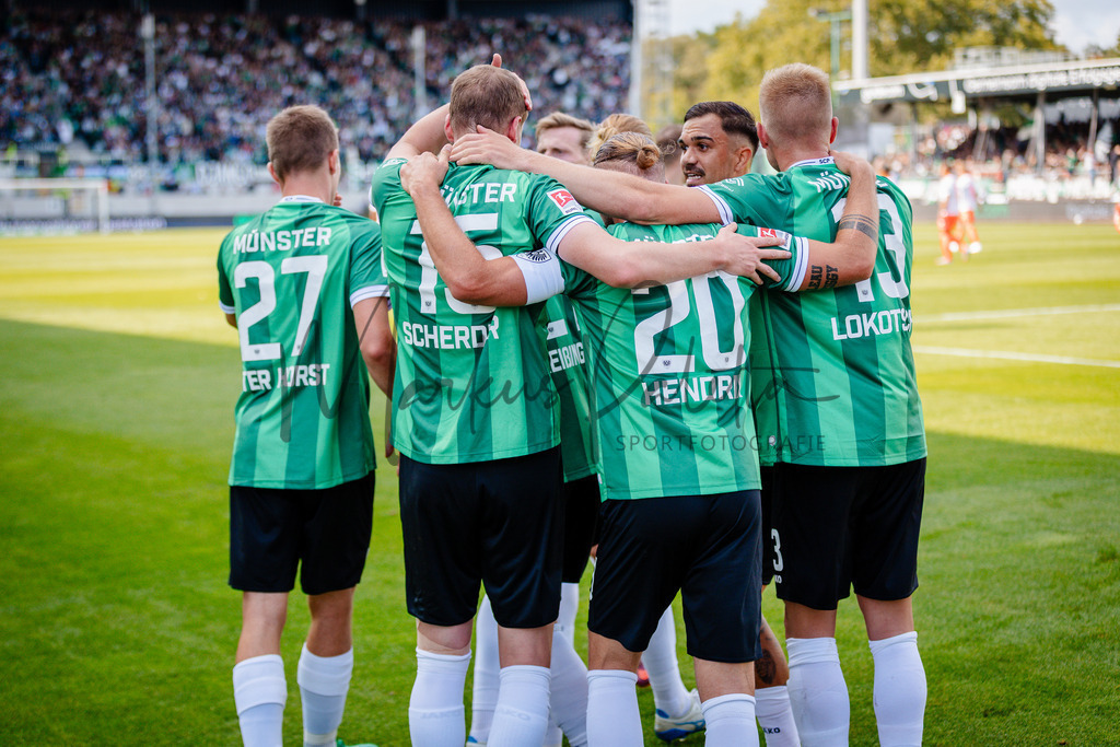 2. Bundesliga, Saison 2025/26, 5. Spieltag : SC Preußen Münster - Fortuna Düsseldorf | Münster, 14.09.2025: 2. Bundesliga, 5. Spieltag, SC Preußen Münster gegen Fortuna Düsseldorf im LVM-Preußenstadion in Münster. Foto: sportfotografie.ms | Markus Paletta - Realisiert mit Pictrs.com