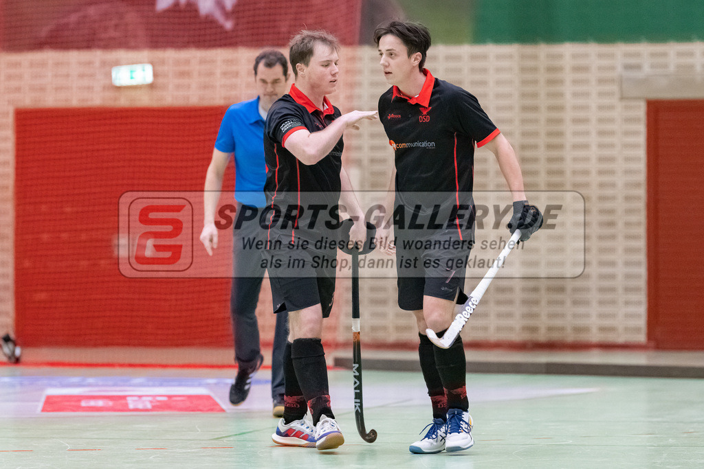HK_20230113_102744 | 1. Bundesliga ( Halle ) Herren Crefelder HTC - DSD Düsseldorf am 13.1.2023 Crefelder HTC  ( CHTC ) Halle Glockenspitz , Krefeld , Lukas Muth ( DSD Düsseldorf #7 )