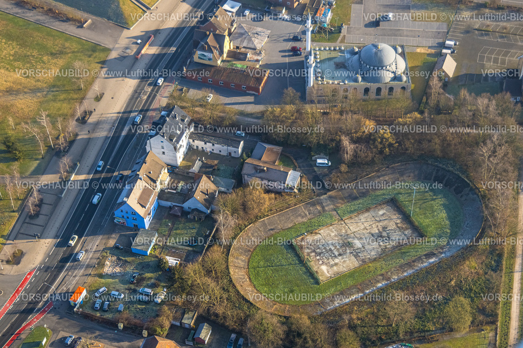 Hamm250201182Herringen | Luftbild, ehemaliges Barbara-Stadion SK Germania Herringen und DitiB Ulu Camii Moschee, Stadtbezirk Herringen, Hamm, Ruhrgebiet, Nordrhein-Westfalen, Deutschland