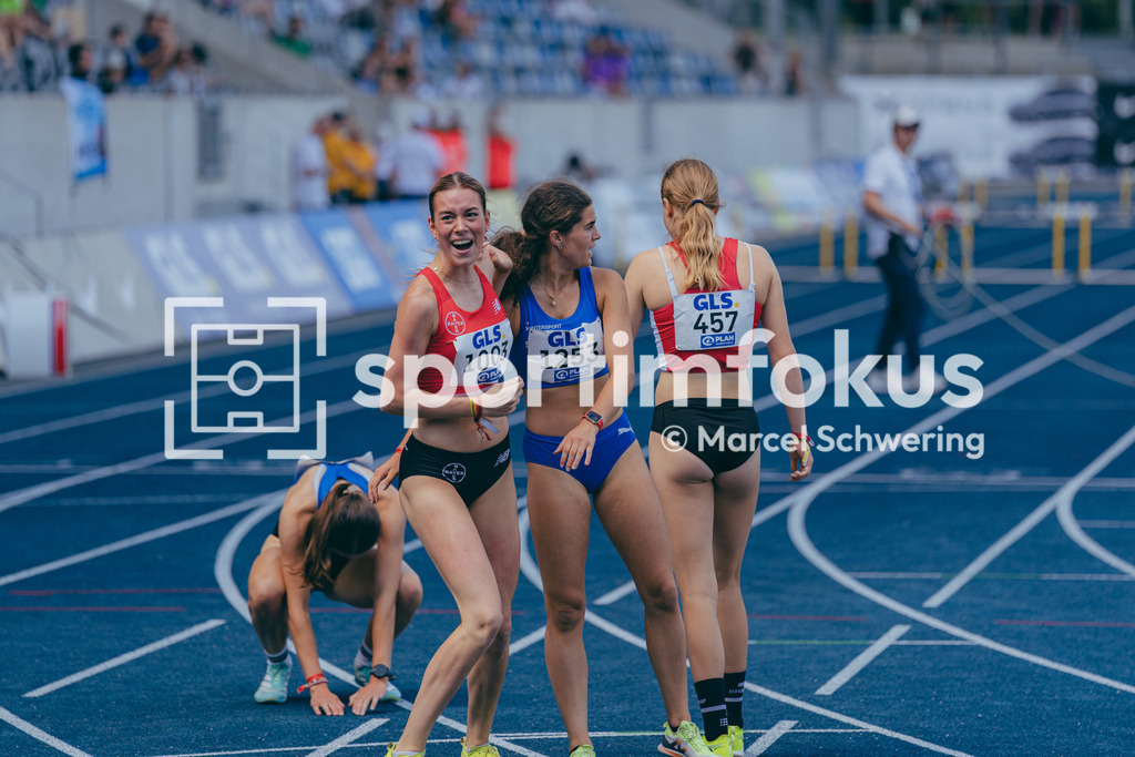 Deutsche Meisterschaften U20 / U16 2026 | Janette Busch, TSV Bayer 04 Leverkusen, 1003, Virginia Vogt, LAC Erdgas Chemnitz, 1253, Pia Siedler, VfL Buchloe, 457, 400 Meter Hürden, Finale, Deutsche Meisterschaften der U20 &amp; U16 2026, Lohrheidestadion Bochum-Wattenscheid, 12.07.2026. Foto: Marcel Schwering / sportimfokus - Realisiert mit Pictrs.com