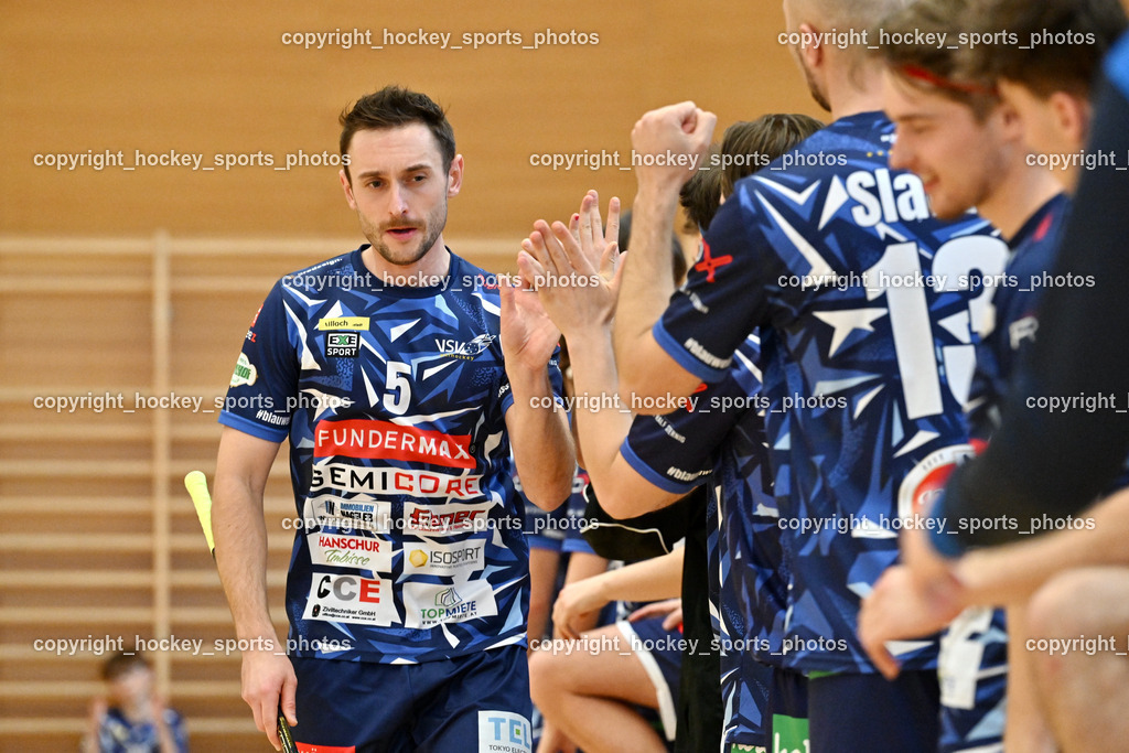 FBK Loka vs. VSV Unihockey | #5 Michael Kanduth VSV Unihockey, FBK Loka vs. VSV Unihockey, FBK Loka vs. VSV Unihockey am 23.03.2025 in Villach (Ballspielhalle St. Martin), Austria, (Photo by Bernd Stefan)