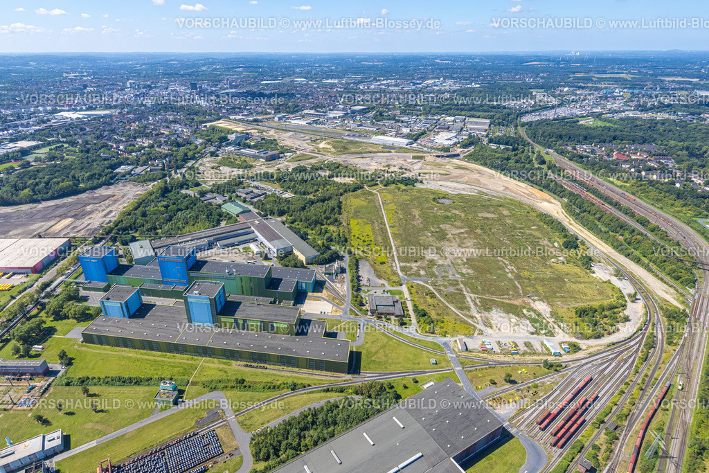 Dortmund240800490 | Luftbild, Westfalenhütte Gewerbegebiet, Hoesch Areal, thyssenkrupp Steel Europe AG - Werk Dortmund, Blick auf Dortmund, Borsigplatz, Dortmund, Ruhrgebiet, Nordrhein-Westfalen, Deutschland