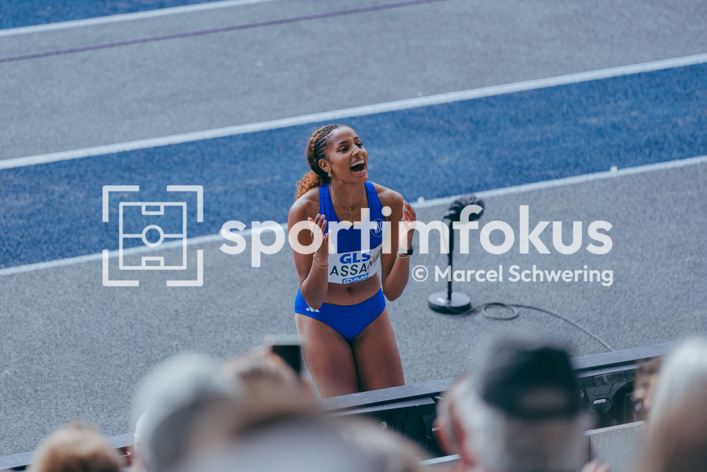 Deutsche Meisterschaften der Frauen und Männer 2026 | Mikaelle Assani, Karlsruher SC, Weitsprung, Deutsche Meisterschaften der Frauen und Männer 2026, Lohrheidestadion Bochum-Wattenscheid, 26.07.2026. Foto: Marcel Schwering / sportimfokus - Realisiert mit Pictrs.com