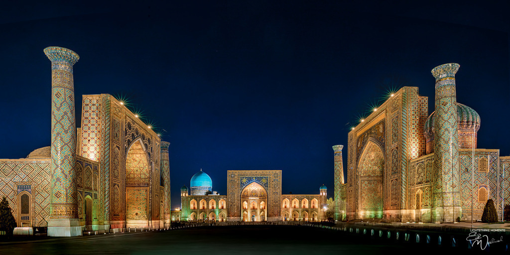 Registan Platz, Samarkand  | Herzlich willkommen auf meiner Seite! Ich bin Elke Wallnisch, Deine Fotografin für lichtstarke Momente. Der Name steht für alles, was mich mit der Fotografie verbindet: Das Licht und seine machtvolle Wirkung auf eine Situation oder unsere Stimmung - Realisiert mit Pictrs.com