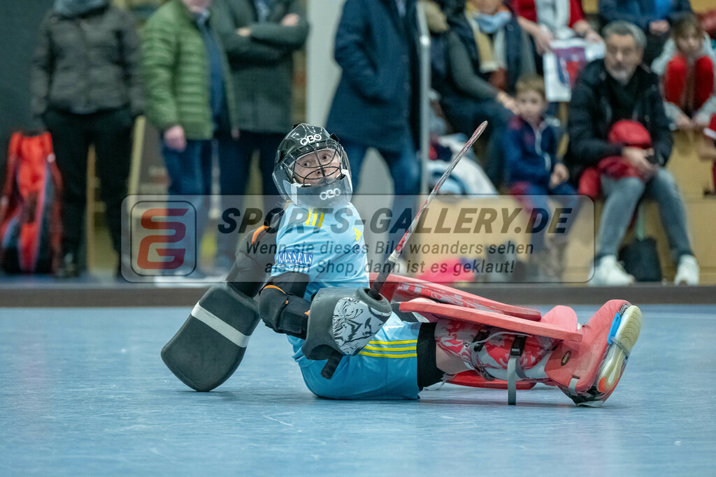 HK_20240113_107926 | 1. Bundesliga Damen Düsseldorfer HC - Club Raffelberg am 13.1.2024 DHC Halle, Düsseldorf , Femke Jovy ( Torfrau Düsseldorfer HC #1 )