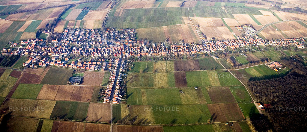 Luftbild: Umlaufende, horizontal verschiebbare 360 Grad- Perspektive landwirtschaftlichen Feldern und Nutzflächen in Freckenfeld im Bundesland Rheinland-Pfalz in Deutschland. Foto: img_5142P.jpg vom 29.12.2006 durch Werner Riehm/FLY-FOTO.de