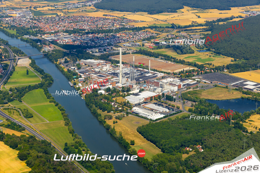 Das Luftbild zeigt :  Erlenbach am Main - Die Luftaufnahme wurde 2023 vom UL-Flugzeug aus erstellt ( keine Drohne ) - Hochauflösende Luftaufnahme - Für grossformatige Ausdrucke geeignet. Die Geschenkidee !Mit Lizenz und Bildrechte bestellbar