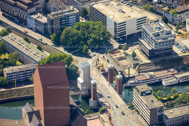 Duisburg220702099 | Luftbild, Calaisplatz, Innenhafen, Altstadt, Duisburg, Ruhrgebiet, Nordrhein-Westfalen, Deutschland