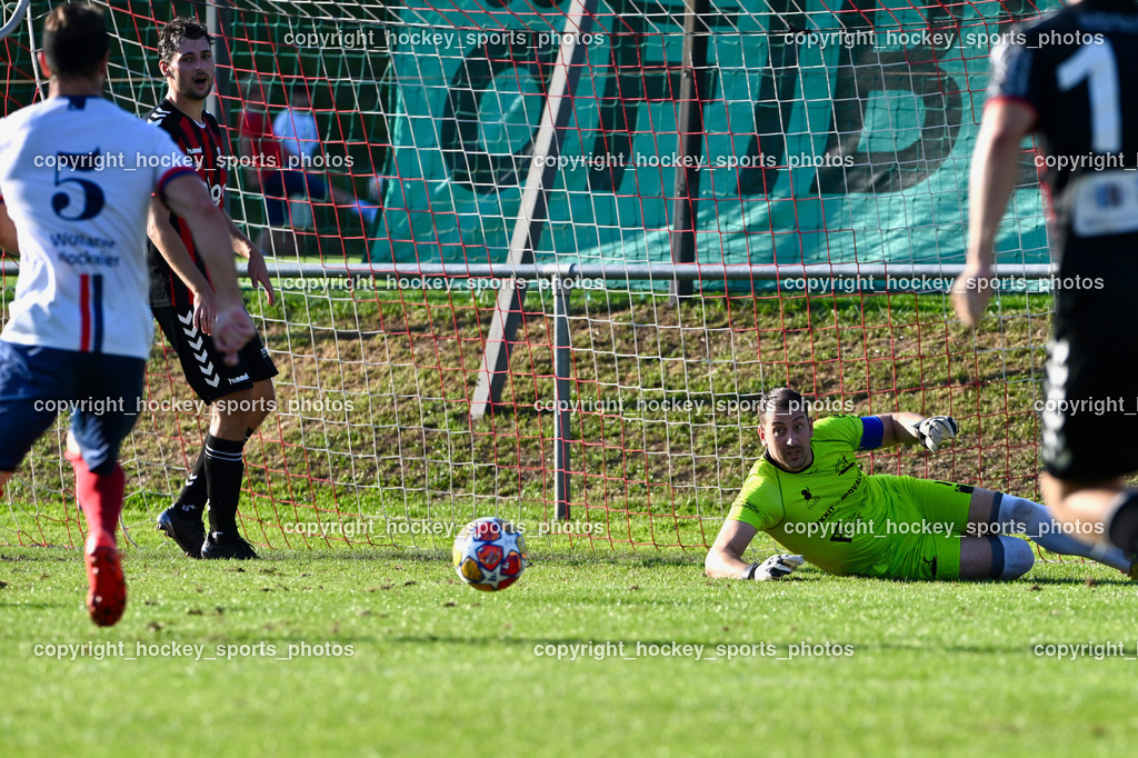 ESV Admira vs. SC Arriach | #44 Philipp Langer ESV Admira, #1 Alen Brandic SC Arriach, ESV Admira vs. SC Arriach, ESV Admira vs. SC Arriach am 24.08.2024 in Villach (Sportzentrum Admira), Austria, (Photo by Bernd Stefan)