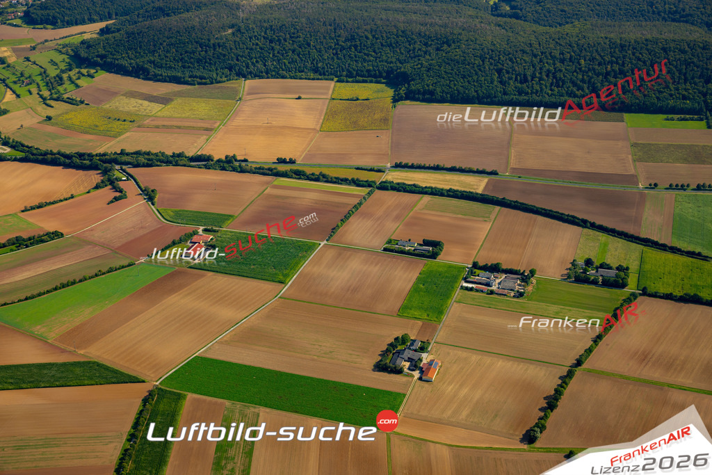 Das Luftbild zeigt :  Euerdorf - Die Luftaufnahme wurde 2024 vom UL-Flugzeug aus erstellt ( keine Drohne ) - Hochauflösende Luftaufnahme - Für grossformatige Ausdrucke geeignet. Die Geschenkidee !Mit Lizenz und Bildrechte bestellbar