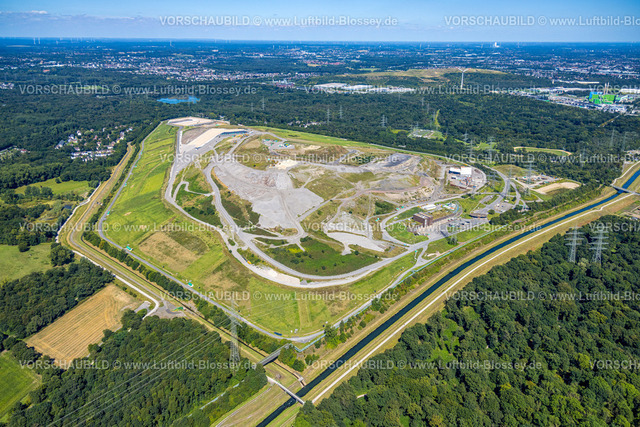 Gelsenkirchen240803348GE-Sued | Luftbild, Zentraldeponie Emscherbruch ZDE, Fluss Emscher und Waldgebiet Resser Mark, Gelsenkirchen, Ruhrgebiet, Nordrhein-Westfalen, Deutschland
