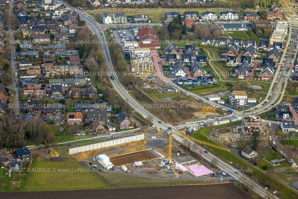 Bottrop260306500Kirchhellen | Luftbild, Baustelle mit Neubau Ecke Rentforter Straße und In der Koppel, Baustelle Neubau am Schultenkamp, Dorfheide, Kirchhellen, Bottrop, Ruhrgebiet, Nordrhein-Westfalen, Deutschland