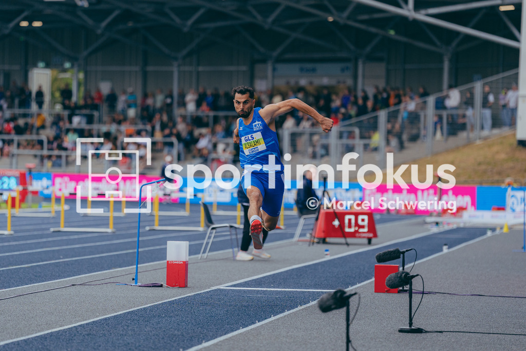 Deutsche Meisterschaften der Frauen und Männer 2026 | Mohammad Amin Alsalami, LAC BERLIN, Dreisprung, Deutsche Meisterschaften der Frauen und Männer 2026, Lohrheidestadion Bochum-Wattenscheid, 26.07.2026. Foto: Marcel Schwering / sportimfokus - Realisiert mit Pictrs.com