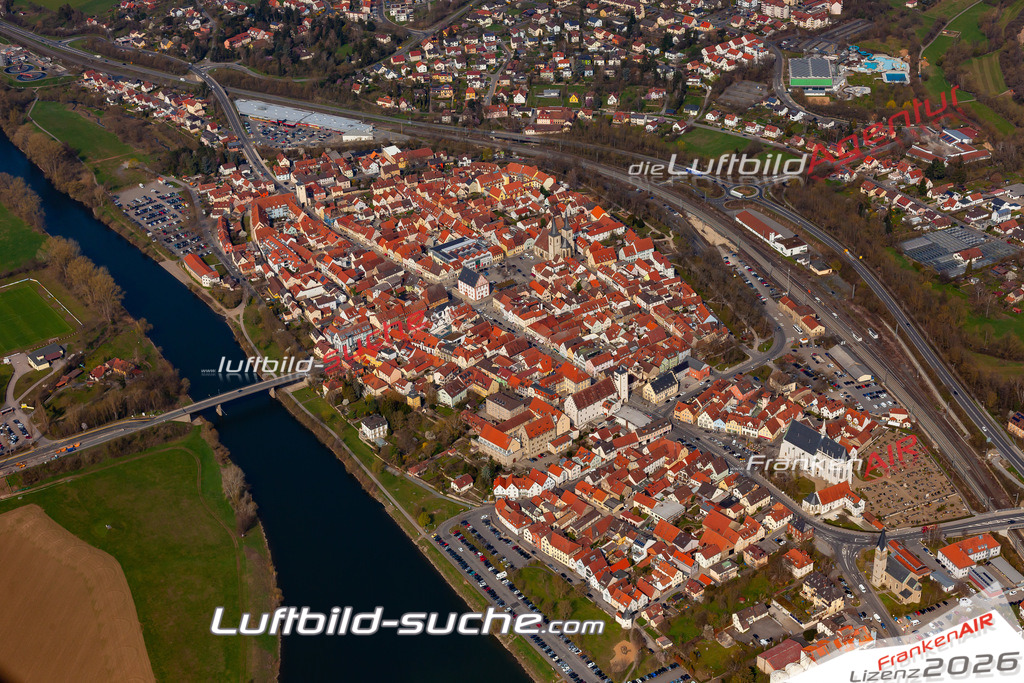 aktuelles Luftbild von  Hassfurt  - Luftaufnahme wurde 2019 von https://frankenair.de mittels Flugzeug (keine Drohne) erstellt.