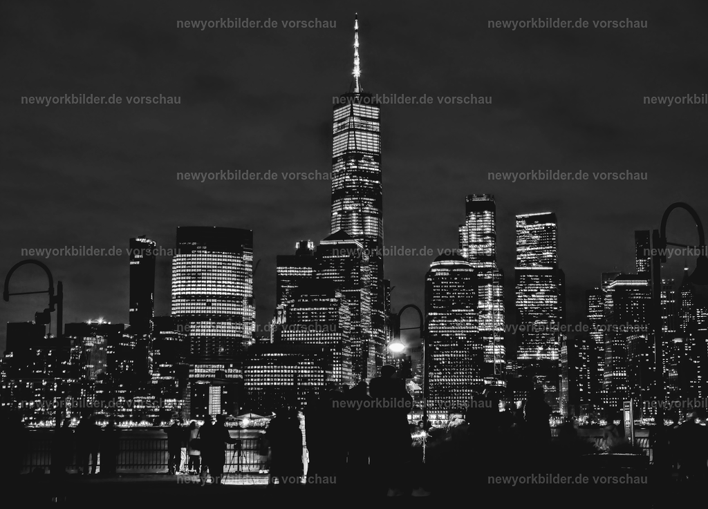 Manhattan Skyline in der Silvesternacht  | Die Manhattan Skyline ist ein Meisterwerk aus Licht und Architektur – und in der Silvesternacht wird sie zur Bühne für ein unvergessliches Schauspiel. Vom Exchange Place Plaza aus eröffnet sich ein Blick, der die Magie New Yorks in Schwarz-Weiß einfängt. Die funkelnden Lichter, die Silhouetten der Wolkenkratzer und die geheimnisvolle Ruhe des Hudson River verschmelzen zu einem Bild voller Kontraste und Emotionen. Dieses Foto erzählt Geschichten von Hoffnung, Neubeginn und der zeitlosen Schönheit der Stadt, die niemals schläft. Für Fotografen und Liebhaber urbaner Ästhetik ist dieser Moment ein echtes Highlight – ein Motiv, das die Seele berührt und die Nacht unvergesslich macht