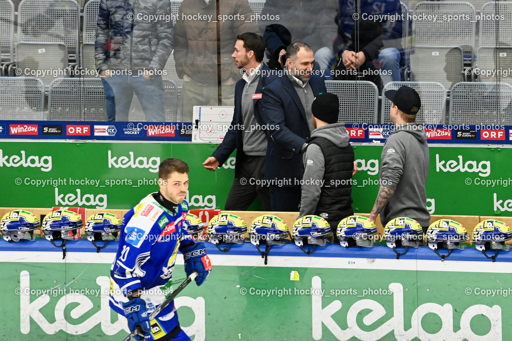 EC IDM WÄRMEPUMPEN VSV vs. Olimpija Ljubljana | Pierre Allard Headcoach EC VSV, Marco Pewal Assistant Coach EC VSV, #10 Thomas Vallant EC VSV, EC IDM WÄRMEPUMPEN VSV vs. Olimpija Ljubljana, EC IDM WÄRMEPUMPEN VSV vs. Olimpija Ljubljana am 01.02.2026 in Villach (Stadthalle Villach), Austria, (Photo by Bernd Stefan)