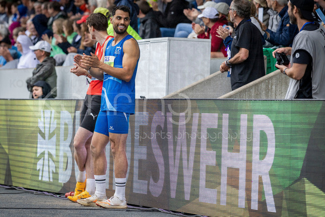 Deutsche Leichtathletik-Meisterschaften; Bochum-Wattenscheid, 26.07.2026 | Deutscher Meister im Dreisprung: Mohammad Amin Alsalami (LAC BERLIN); Deutsche Leichtathletik-Meisterschaften am 26.07.2026 im Lorheide-Stadion, Bochum-Wattenscheid (Nordrhein-Westfalen).