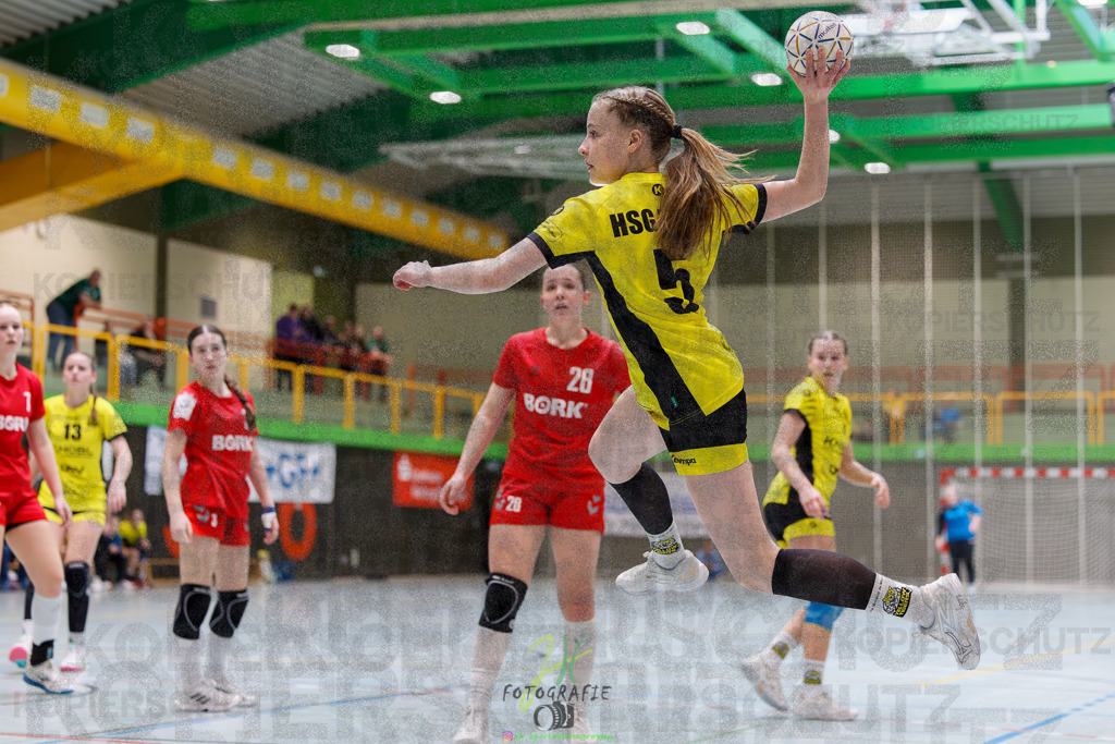 Hessenmeisterschaft wJC - Finale; HSG Kleenheim - HSG Weiterstadt/ Braunsh.Worf. | Hessenmeisterschaft wJC - Finale; HSG Kleenheim - HSG Weiterstadt/ Braunsh.Worf. am 22.03.2025 in Biedenkopf (Sporthalle Lahntalschule)Photo © 2025 - Jörg Heinrich - Realisiert mit Pictrs.com
