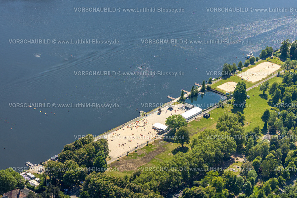 Essen250508051 | Luftbild, Badestelle Seaside Beach, Freiherr-vom-Stein-Straße, Freibad und Strand Baldeneysee, Bredeney, Essen, Ruhrgebiet, Nordrhein-Westfalen, Deutschland