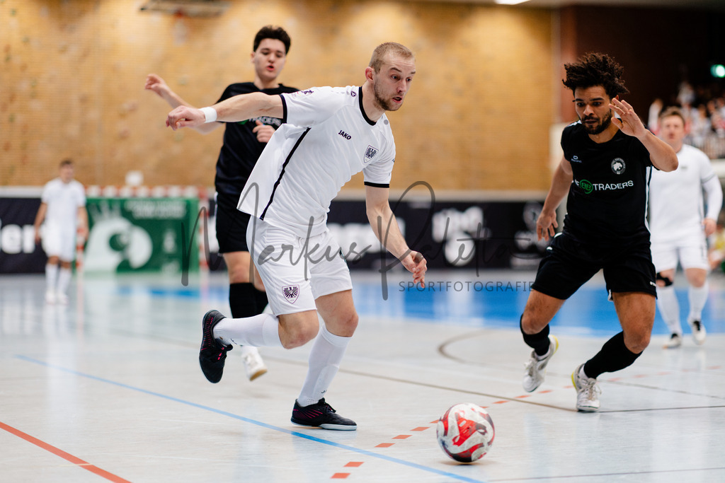 Futsal-Bundesliga, Saison 2025/26, 16. Spieltag: SC Preußen Münster - Futsal Panthers Köln | Münster, 28.02.2026: Futsal-Bundesliga, 16. Spieltag, SC Preußen Münster gegen Futsal Panthers Köln in der Universitäts-Sporthalle in Münster. Foto: sportfotografie.ms | Markus Paletta - Realisiert mit Pictrs.com