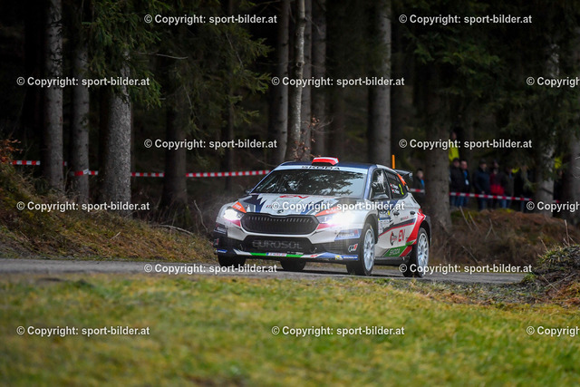 AUT, Motorsport, Jaenner Rallye 2023 | 07.01.2023, AUT, Oberoesterreich Region Muehlviertel, Jaenner Rallye 2023, SP / SS 12, im Bild Simon Wagner (AUT, Skoda Fabia RS Rally2)
