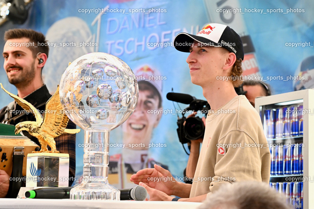 Empfang Daniel Tschofenig | Daniel Tschofenig, Empfang Daniel Tschofenig, Weltcup Kugel, Vierschanzentournee Adler, Empfang Daniel Tschofenig am 10.05.2025 in Hohenthurn (Mehrzweckhaus Hohenthuurn), Austria, (Photo by Bernd Stefan)