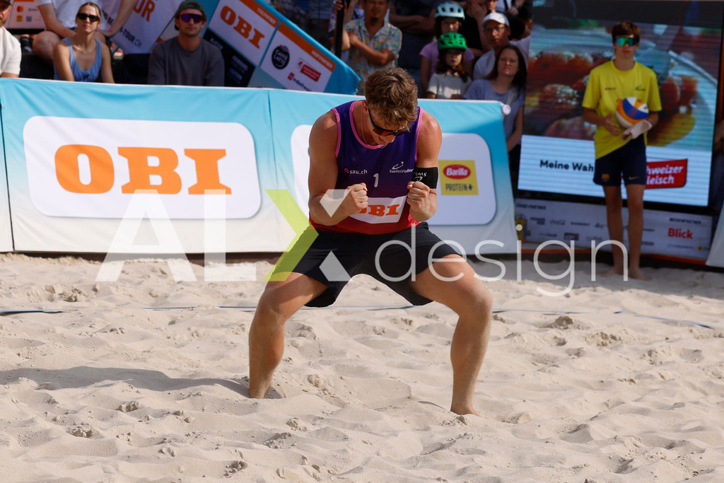 Obi BeachTour 2026 - Basel | BASEL, SWITZERLAND - JULY 19: FLORIAN BREER (SUI) during the Obi BeachTour 2026 match between DILLIER / FLÜCKIGER (SUI) and BREER / KÄLIN (SUI) at Barfüsserplatz on July 19, 2026 in Basel, Switzerland. - Realisiert mit Pictrs.com