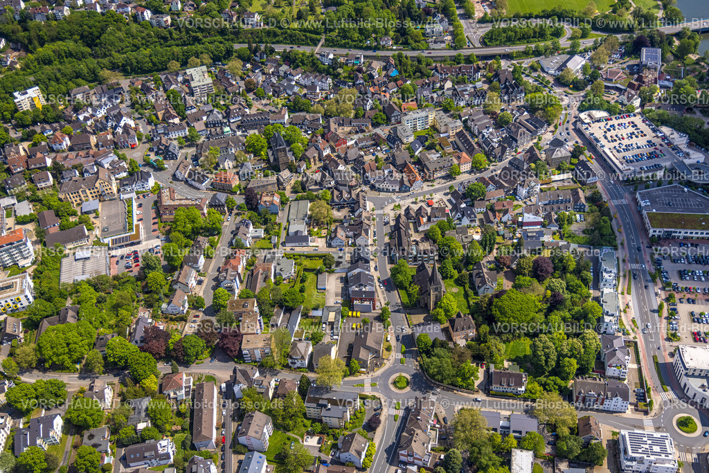 Herdecke230502733 | Luftbild, City Wetterstraße, kath. St. Philippus und Jakobus Kirche, Herdecke, Ruhrgebiet, Nordrhein-Westfalen, Deutschland
