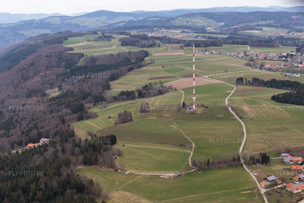 Luftbild: Fernmeldemast im Ortsteil Bergalingen in Rickenbach im Bundesland Baden-Württemberg in Deutschland. Foto: IMG_120160.jpg vom 17.03.2020 durch Werner Riehm/FLY-FOTO.de
